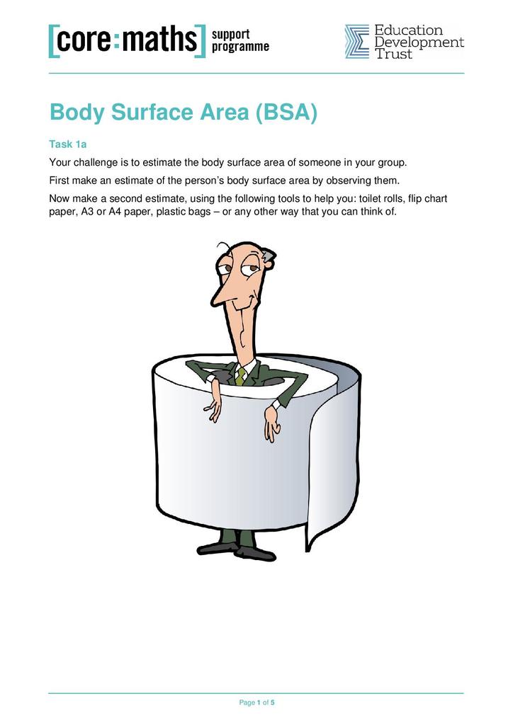 Body Surface Area Chart