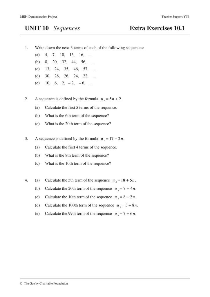 Sequences Stem